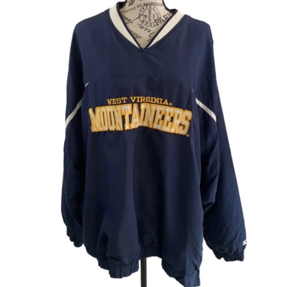 Vintage West Virginia University Mountaineers V-neck pullover jacket - size 2XL